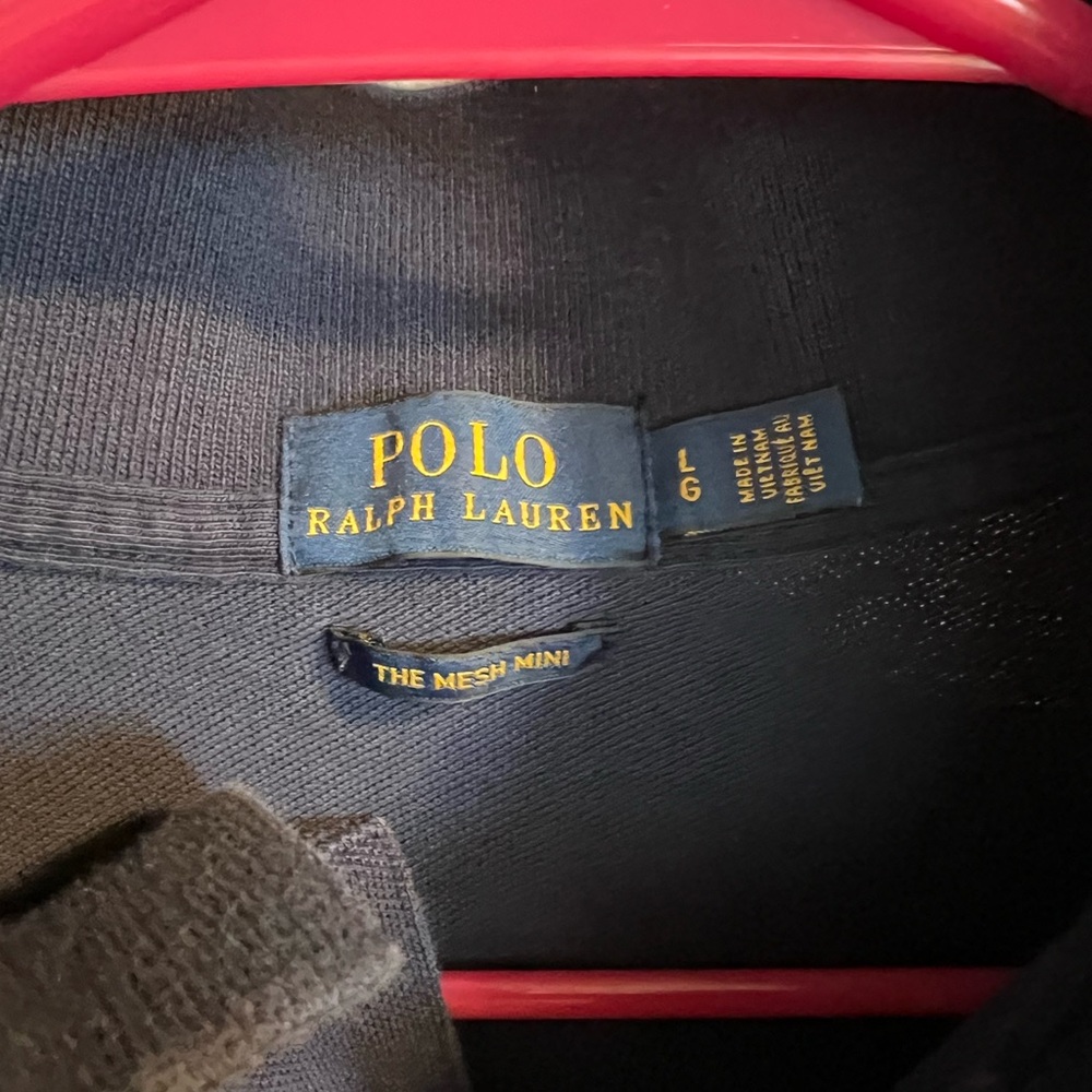 Polo Ralph Lauren cotton mesh polo dress in navy blue - Picture 4 of 6